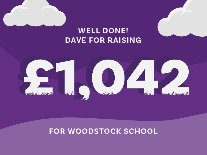 Dave Burborough raised £1,042 for Woodstock School