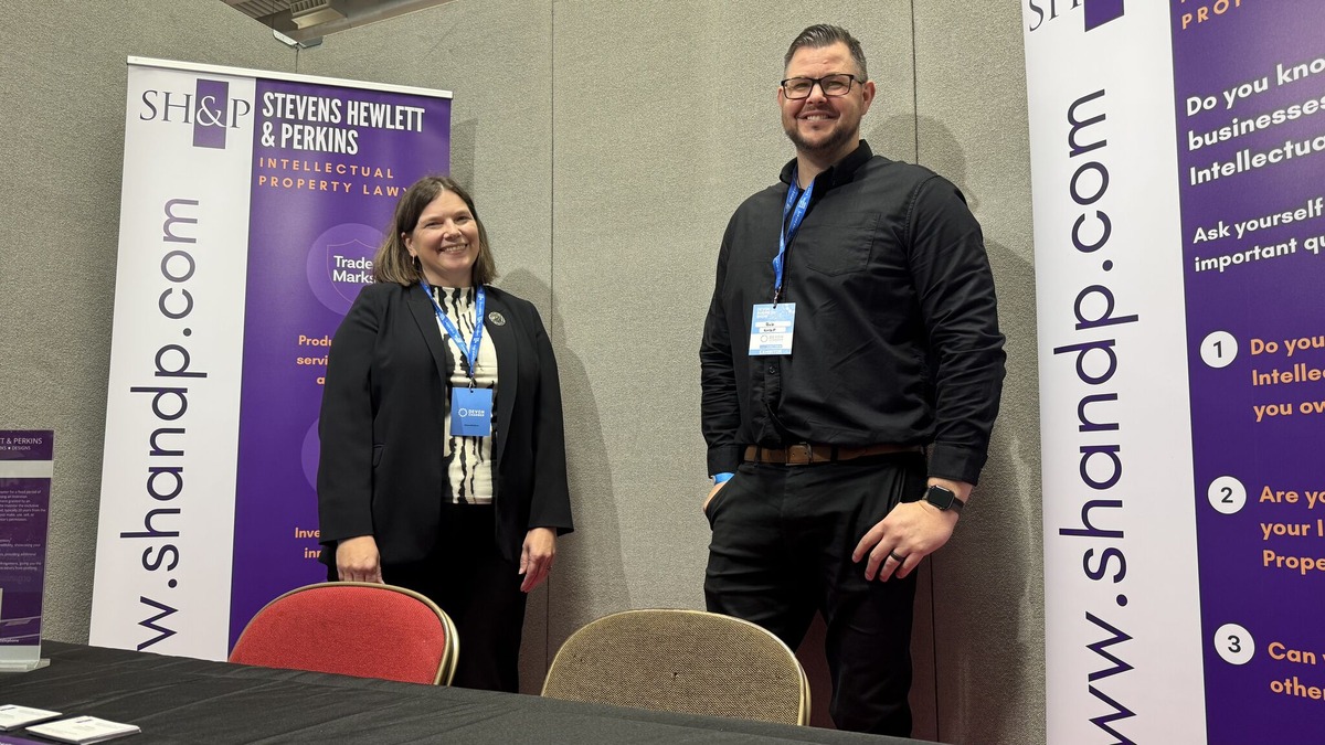 Devon Business Show - Bob Barnes and Emma Kirkpatrick on the Stevens Hewlett & Perkins stand